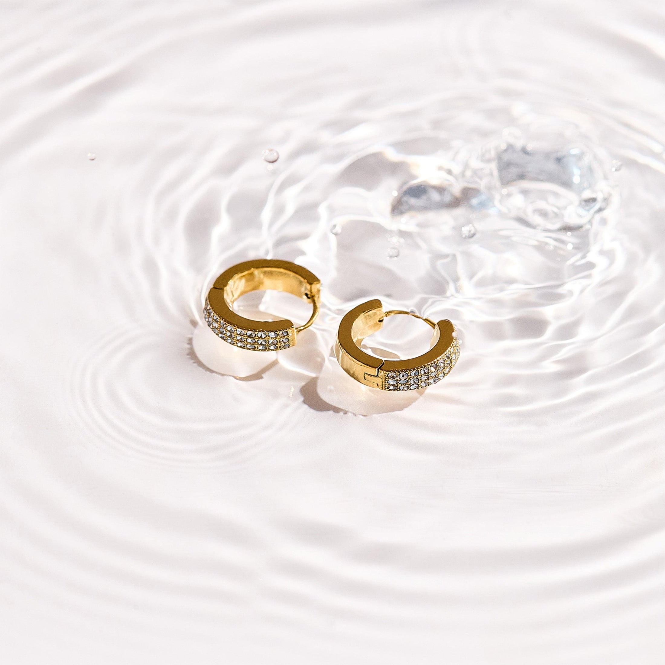 Pavé Crystal Huggie Hoop Earrings