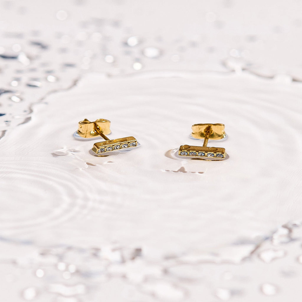 Crystal Bar Stud Earrings