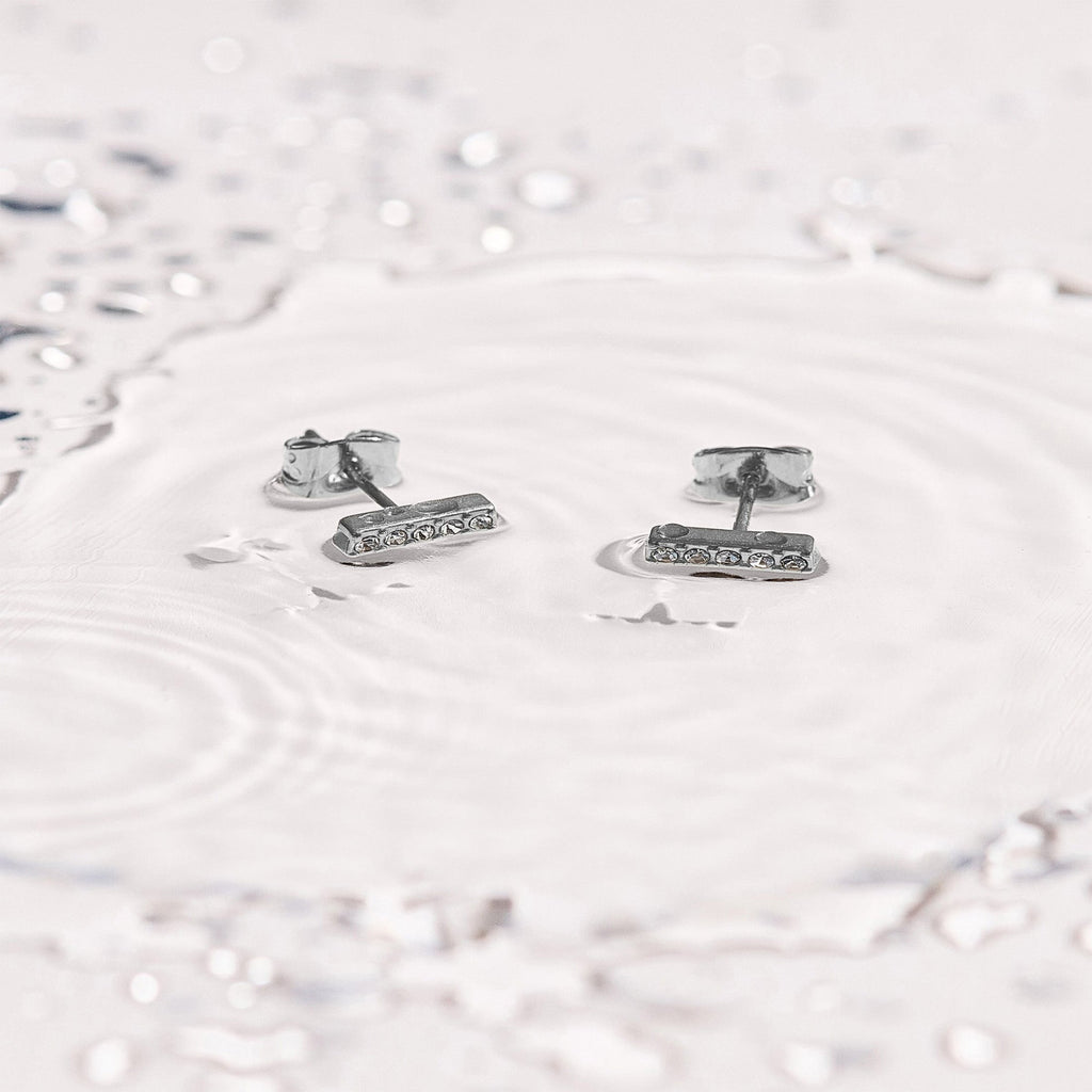 Crystal Bar Stud Earrings