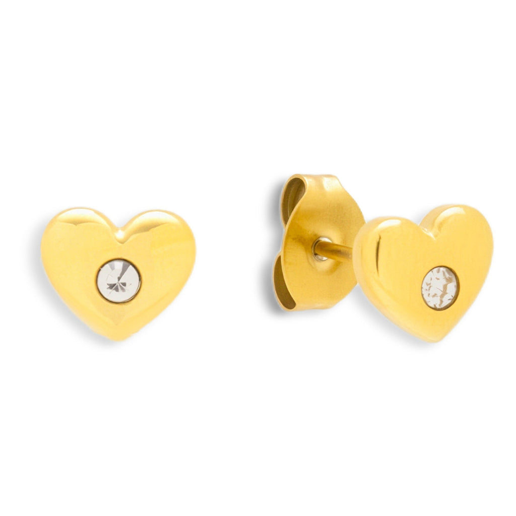 Crystal Heart Stud Earrings - EVRYJEWELS