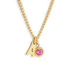 Custom/Personalized Initial Pendant Necklace w/ Birthstone - EVRYJEWELS