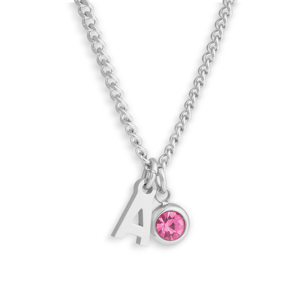 Custom/Personalized Initial Pendant Necklace w/ Birthstone - EVRYJEWELS