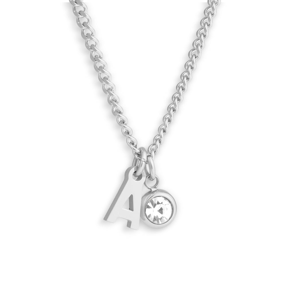 Custom/Personalized Initial Pendant Necklace w/ Birthstone - EVRYJEWELS
