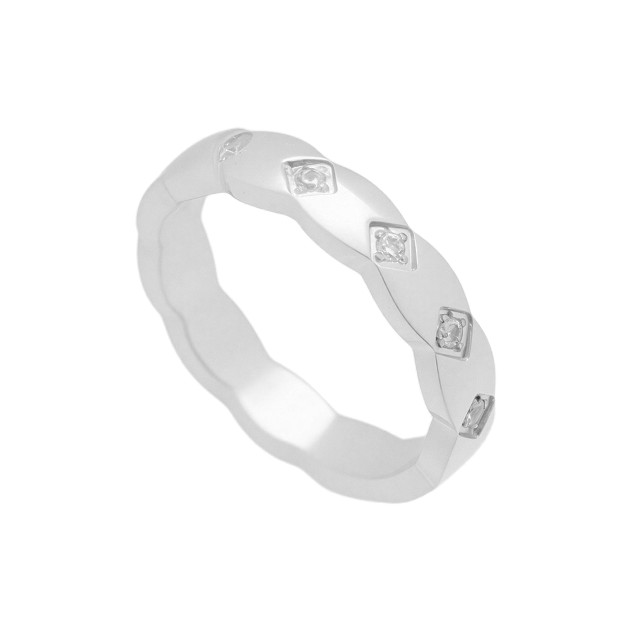 Twist Crystal Inset Ring - EVRYJEWELS