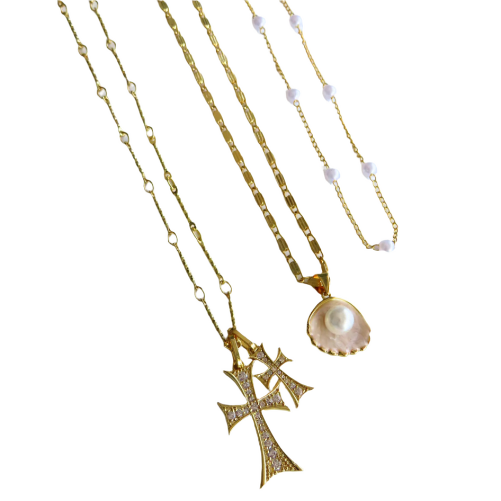 It Girl 3 Piece Necklace Bundle | Double Cross Me, Lover Girl & Meribella Necklace