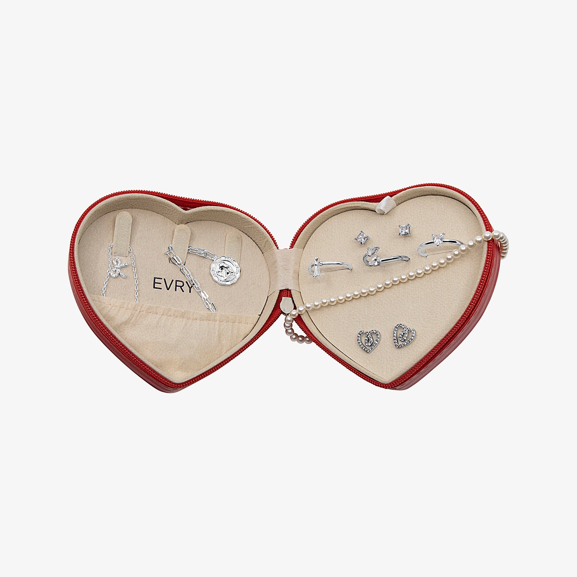 Heart-Shaped Travel Jewelry Case