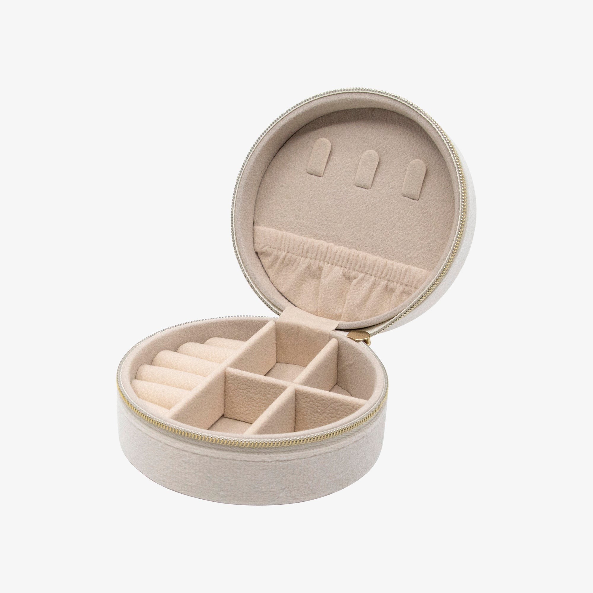 Round Velvet Travel Jewelry Case